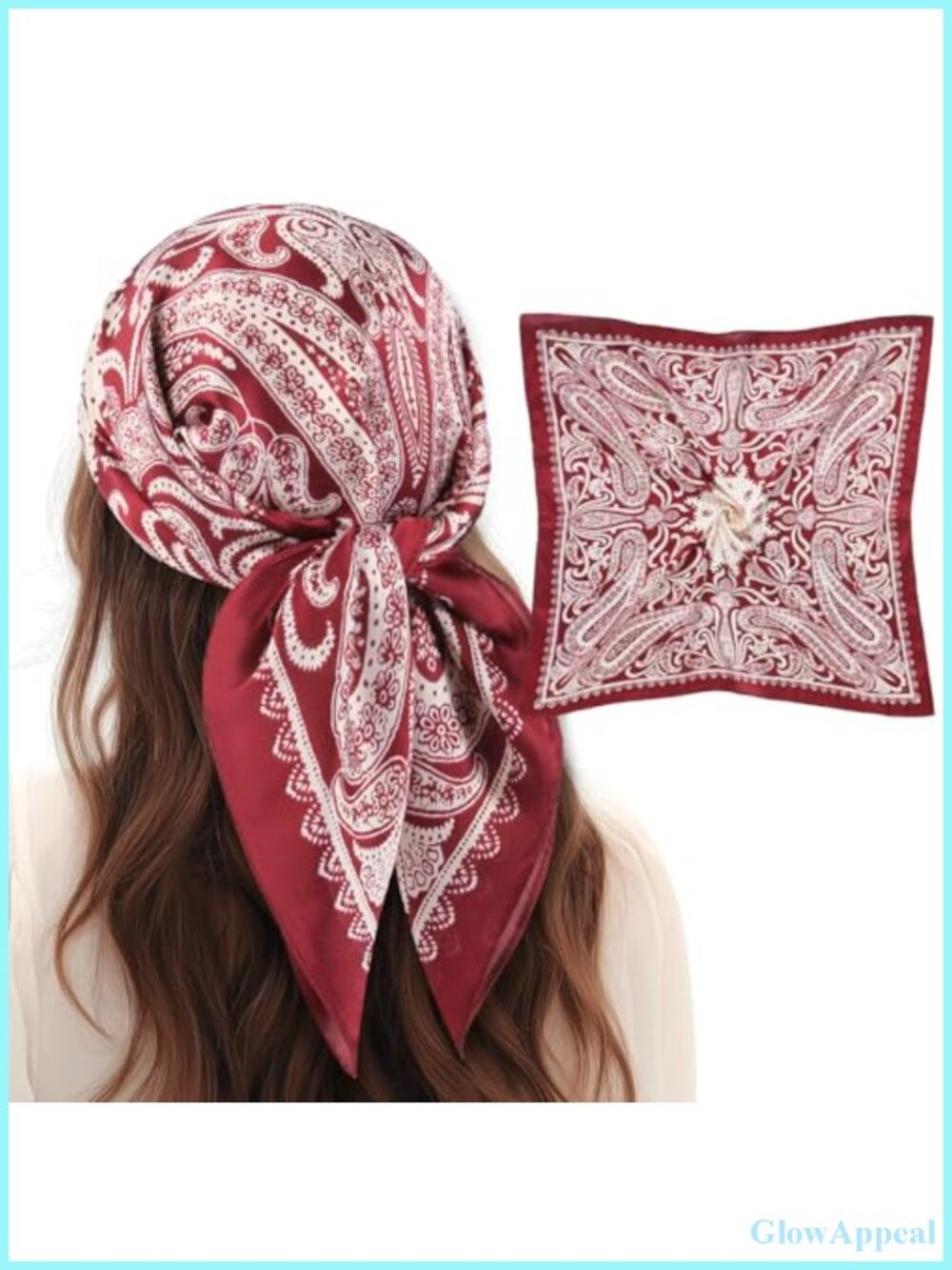 27.5" Silk Like Satin Square Scarf Women Head Wrap Bandana Hair Sleeping Scarf